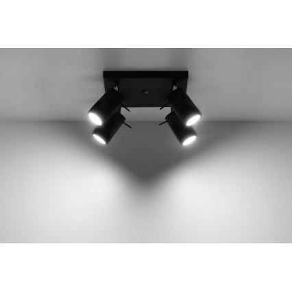 Спот RING 4 4xGU10/10W/230V черен