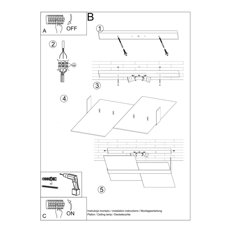 Плафон MASSIMO 2xE27/60W/230V бял/лъскав хром