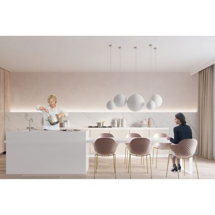 Висяща лампа на кабел UGO 1xE27/15W/230V Ø 40 cm бяла