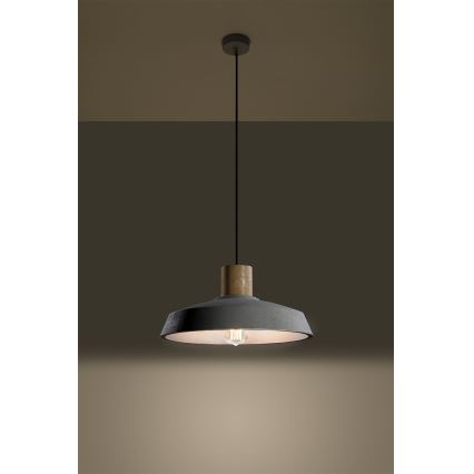 Пендел AFRA 1xE27/60W/230V сив/бук