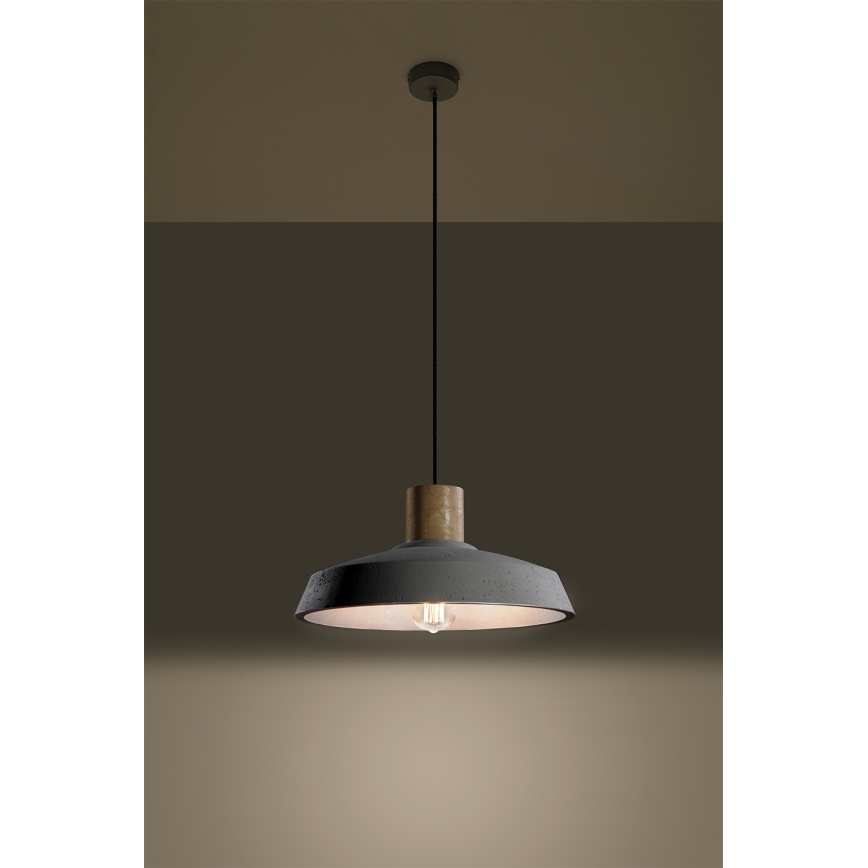 Пендел AFRA 1xE27/60W/230V сив/бук