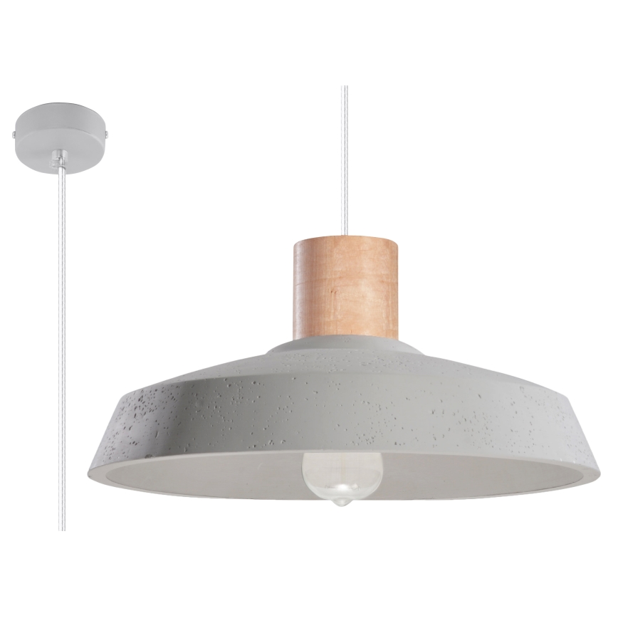 Пендел AFRA 1xE27/60W/230V сив/бук