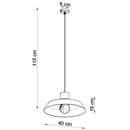 Пендел AFRA 1xE27/60W/230V сив/бук