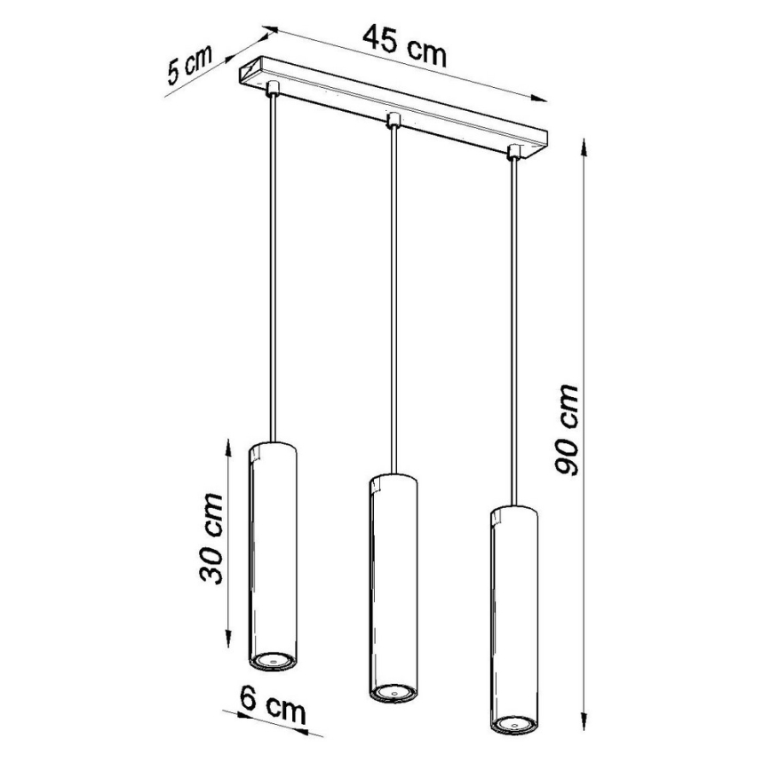 Пендел LAGOS 3 3xGU10/10W/230V черен