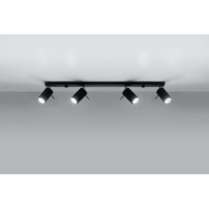 Спот RING 4L 4xGU10/10W/230V черен