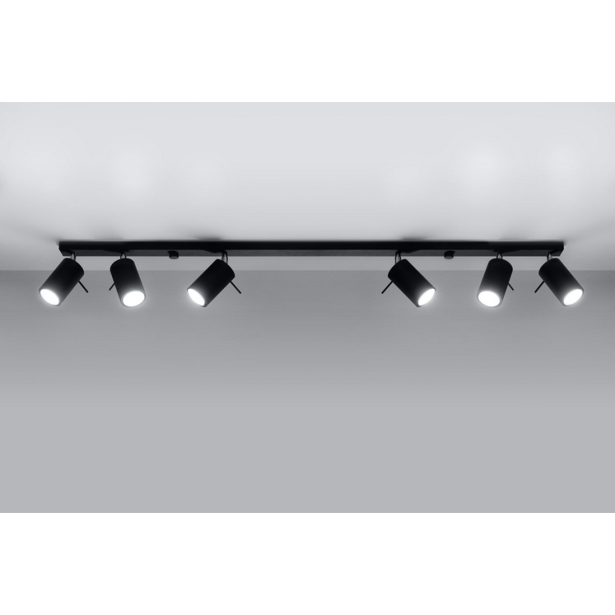 Спот RING 6L 6xGU10/10W/230V черен