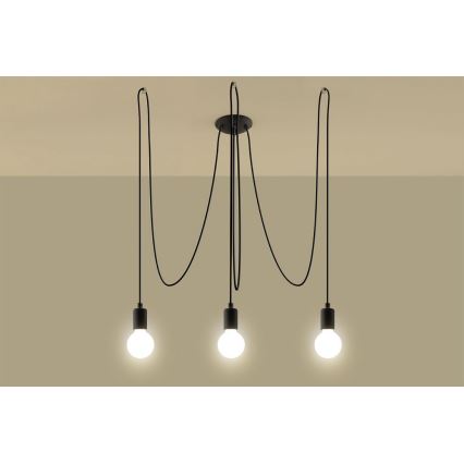 Пендел EDISON 3 3xE27/60W/230V паяк черен