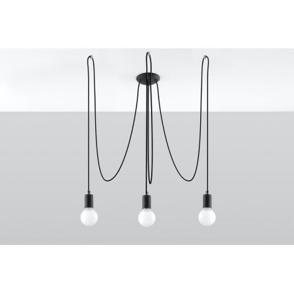 Пендел EDISON 3 3xE27/60W/230V паяк черен