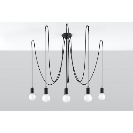 Пендел EDISON 5 5xE27/60W/230V паяк черен