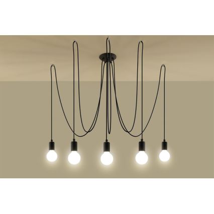 Пендел EDISON 5 5xE27/60W/230V паяк черен