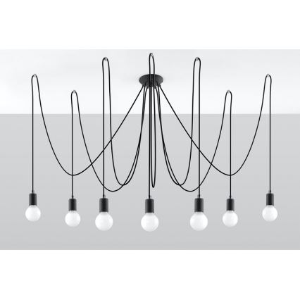 Пендел EDISON 7 7xE27/60W/230V паяк черен