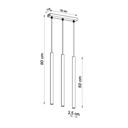 Пендел PASTELO 3xG9/8W/230V бял