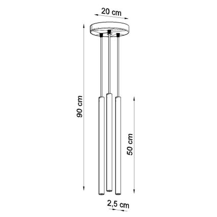 Пендел PASTELO 3xG9/8W/230V бял