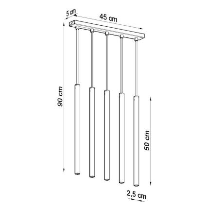 Пендел PASTELO 5xG9/8W/230V бял