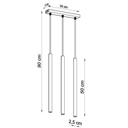 Пендел PASTELO 3xG9/8W/230V черен