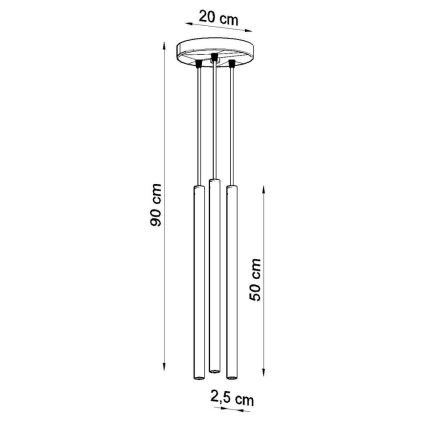 Пендел PASTELO 3xG9/8W/230V черен