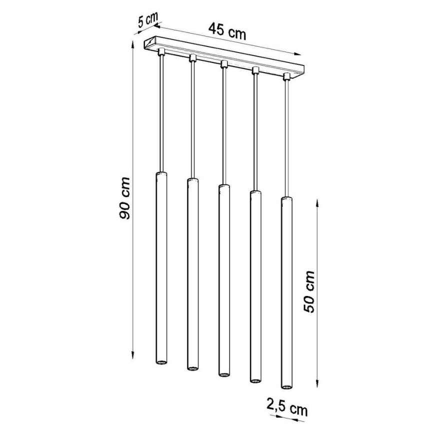 Пендел PASTELO 5xG9/8W/230V черен