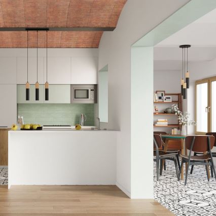 Пендел PABLO 2xGU10/40W/230V черен/бук