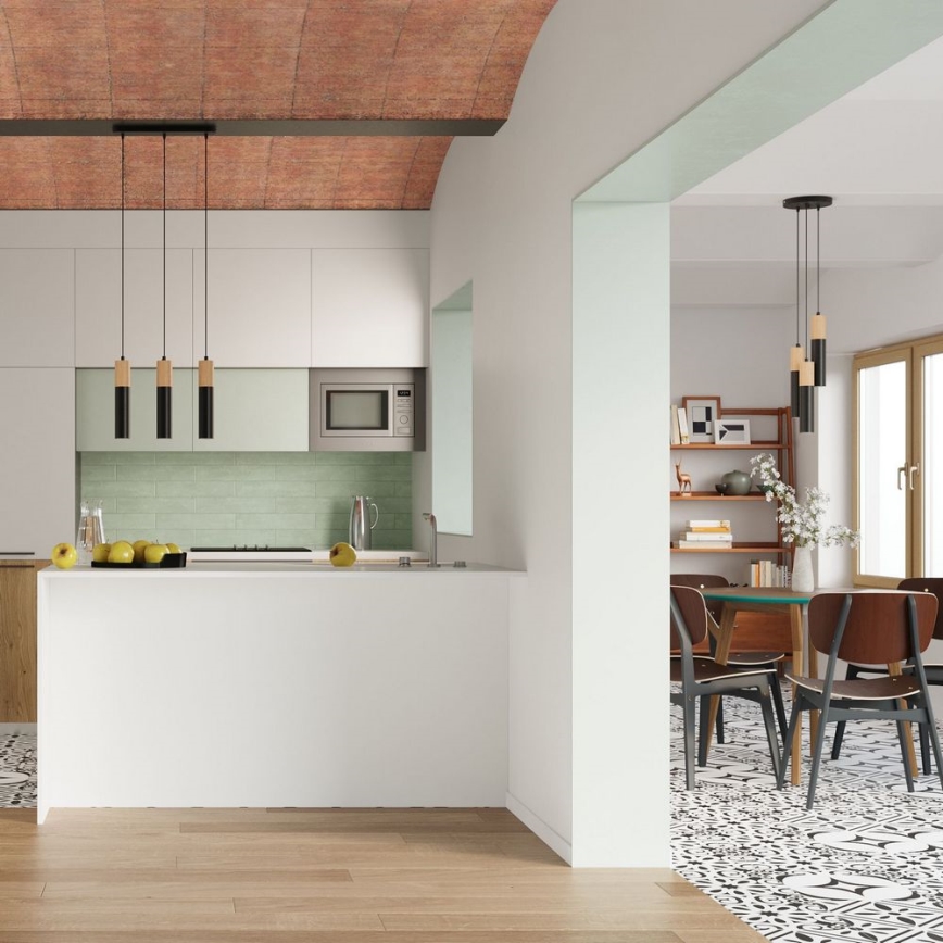 Плафон PABLO 1xGU10/40W/230V черен/бук