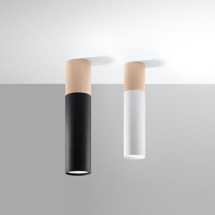 Плафон PABLO 1xGU10/40W/230V черен/бук