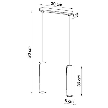 Полилей на верижка LINO 2xGU10/40W/230V