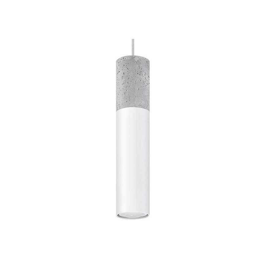 Пендел BORGIO 1xGU10/40W/230V бетон/метал бял
