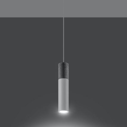 Пендел BORGIO 1xGU10/40W/230V бетон/метал бял