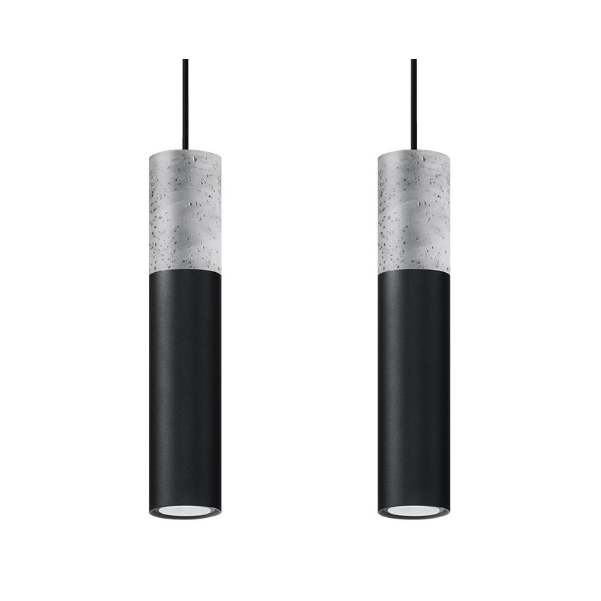 Пендел BORGIO 2xGU10/40W/230V бетон/метал черен