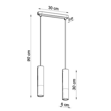 Пендел BORGIO 2xGU10/40W/230V бетон/метал черен