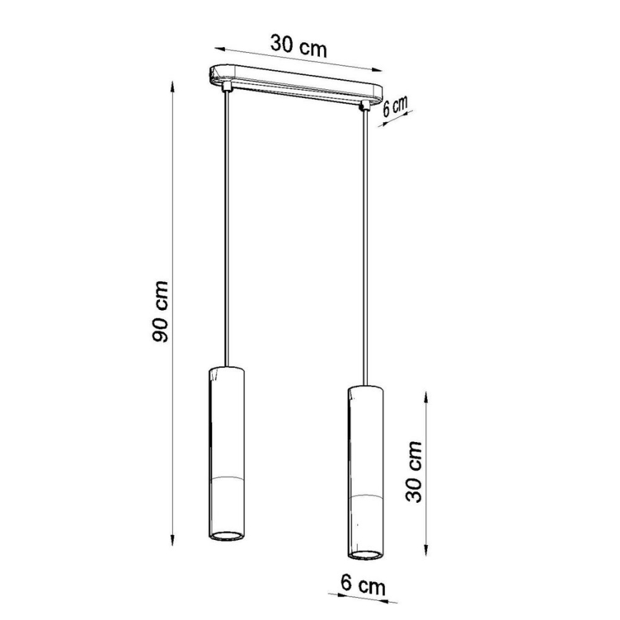Пендел BORGIO 2xGU10/40W/230V бетон/метал черен
