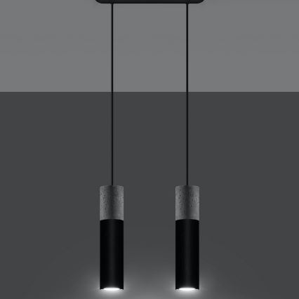 Пендел BORGIO 2xGU10/40W/230V бетон/метал черен