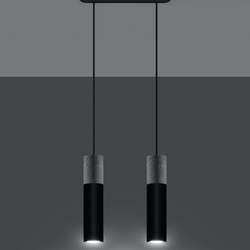 Пендел BORGIO 2xGU10/40W/230V бетон/метал черен