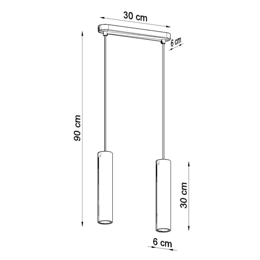 Пендел LUVO 2xGU10/40W/230V бетон/черен