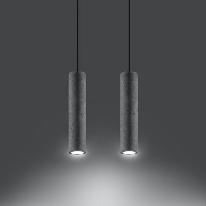 Пендел LUVO 2xGU10/40W/230V бетон/черен