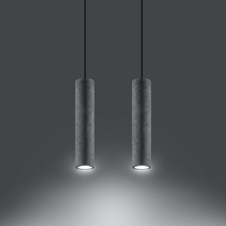 Пендел LUVO 2xGU10/40W/230V бетон/черен