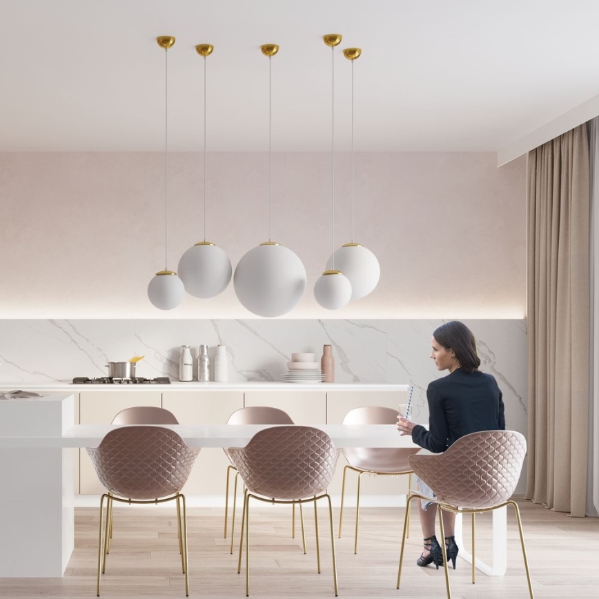 Полилей на кабел TOYA 1xE27/60W/230V Ø 30 см бял/златист