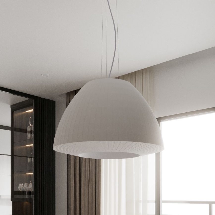 Висящ полилей BELLA 3xE27/60W/230V ⌀ 60см бял