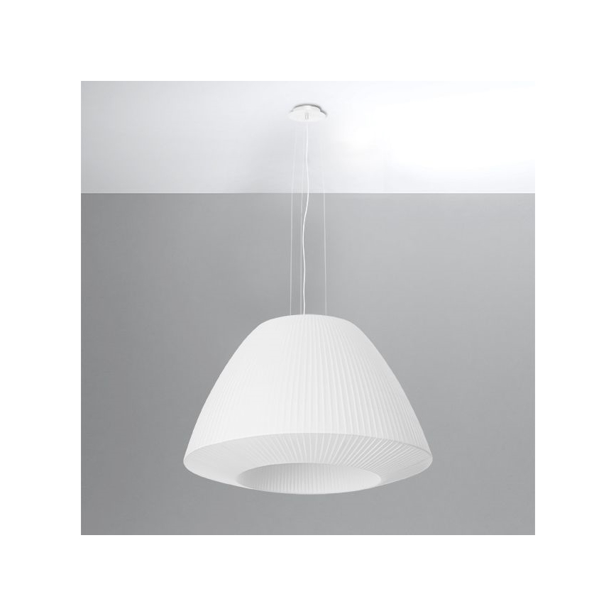 Висящ полилей BELLA 3xE27/60W/230V ⌀ 60см бял