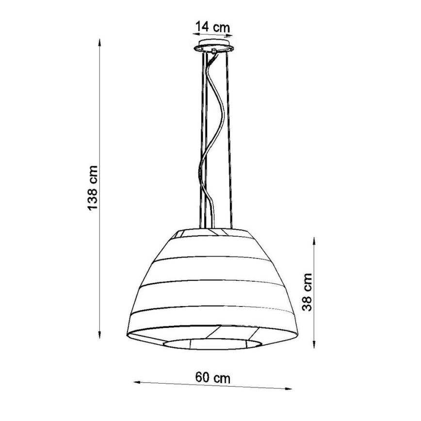 Висящ полилей BELLA 3xE27/60W/230V ⌀ 60см бял