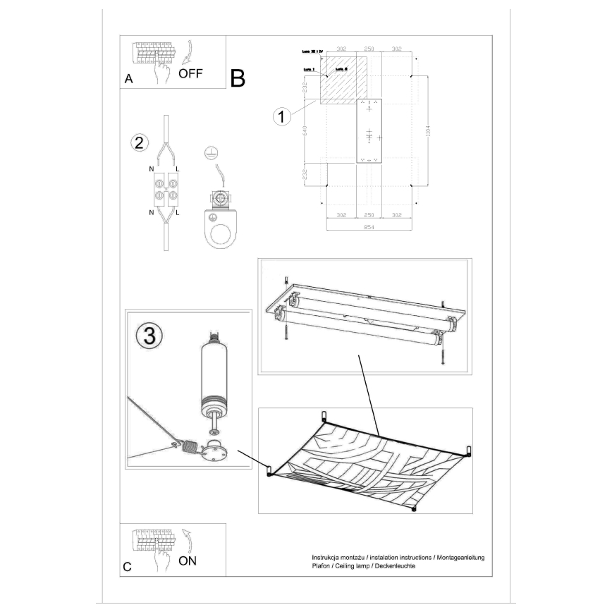 LED таванно осветително тяло LUNA 2xG13/8,5W/230V 8x10,5 cm бяло