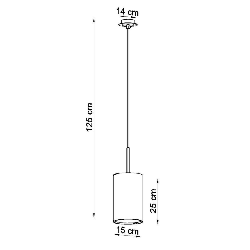 Висящ полилей OTTO 1xE27/60W/230V ⌀ 15см бял