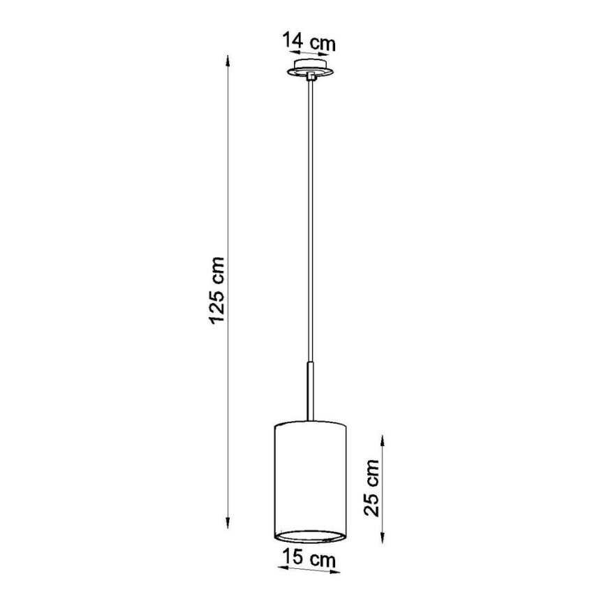 Висящ полилей OTTO 1xE27/60W/230V ⌀ 15см черен