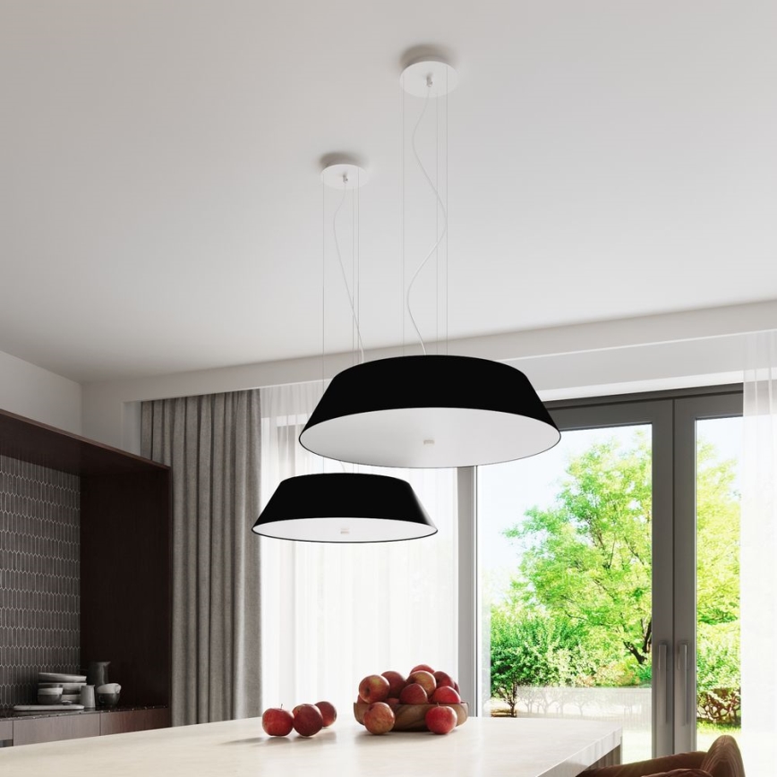 Висящ полилей VEGA 5xE27/60W/230V ⌀ 60см черен