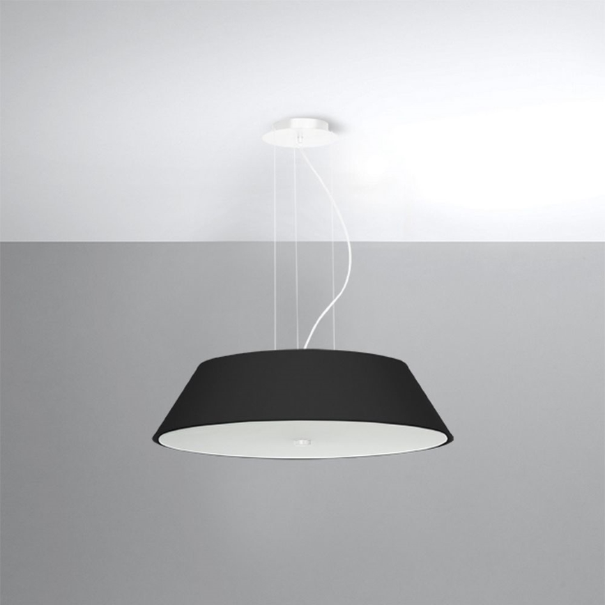 Висящ полилей VEGA 5xE27/60W/230V ⌀ 60см черен