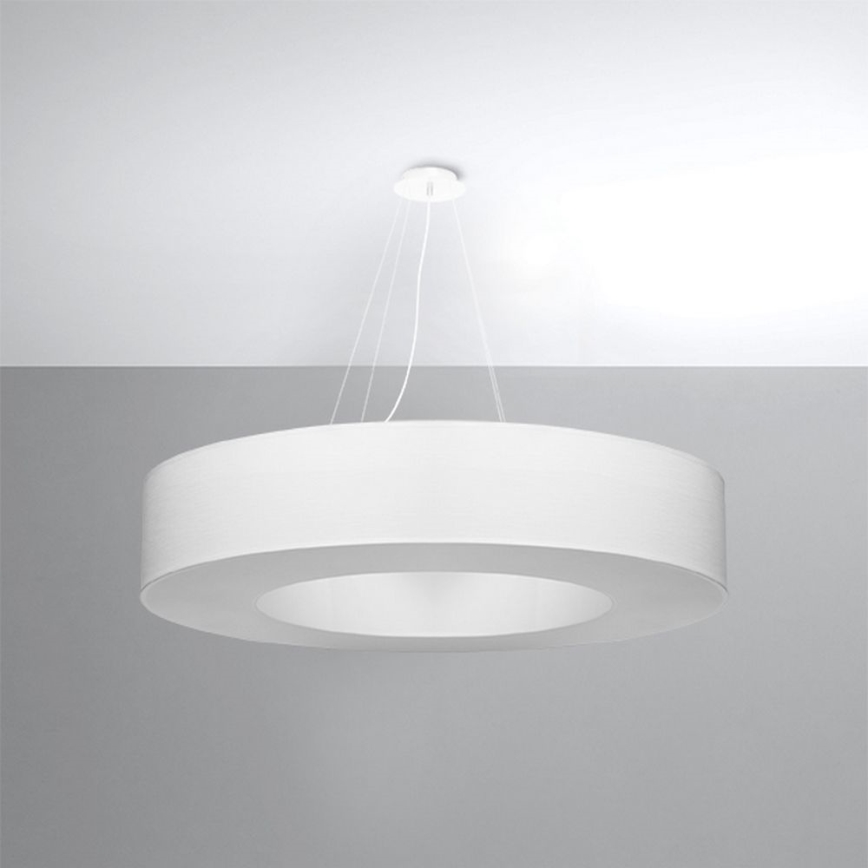 Висящ полилей SATURNO 8xE27/60W/230V ⌀ 90см бял