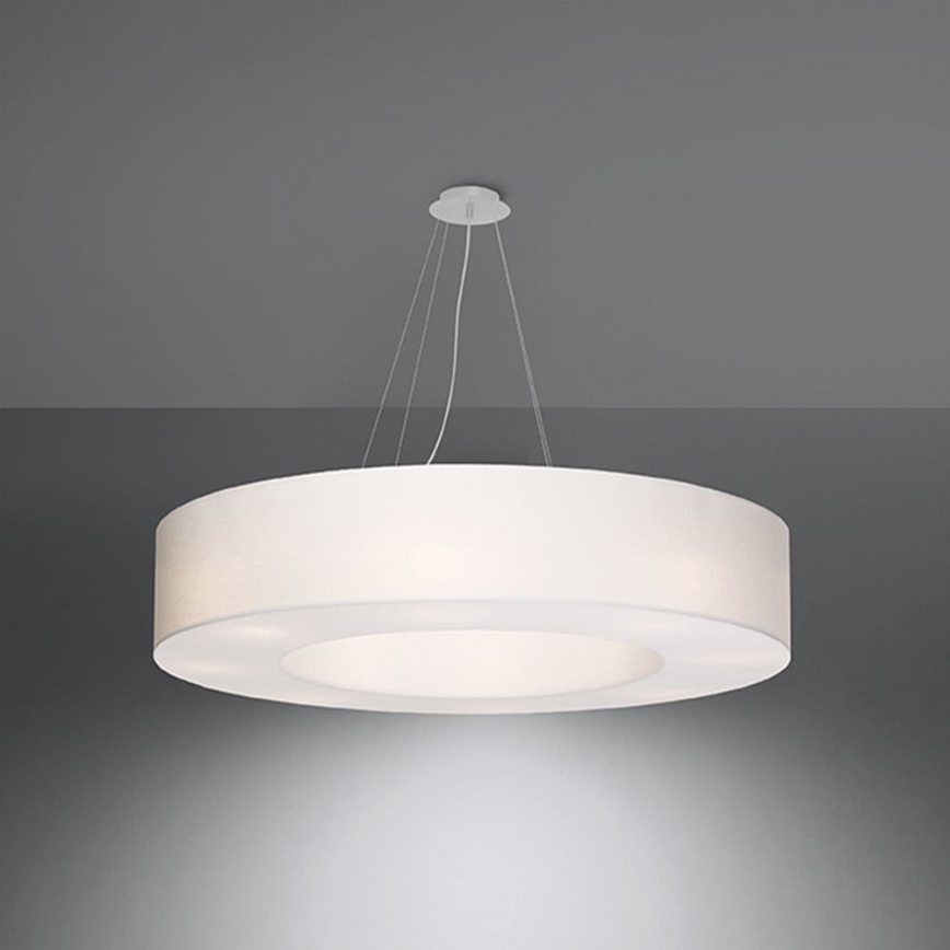 Висящ полилей SATURNO 8xE27/60W/230V ⌀ 90см бял