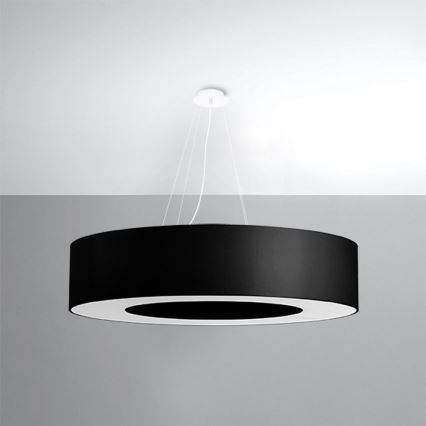 Висящ полилей SATURNO 8xE27/60W/230V ⌀ 90см черен