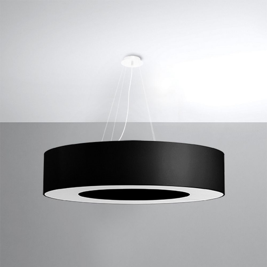 Висящ полилей SATURNO 8xE27/60W/230V ⌀ 90см черен