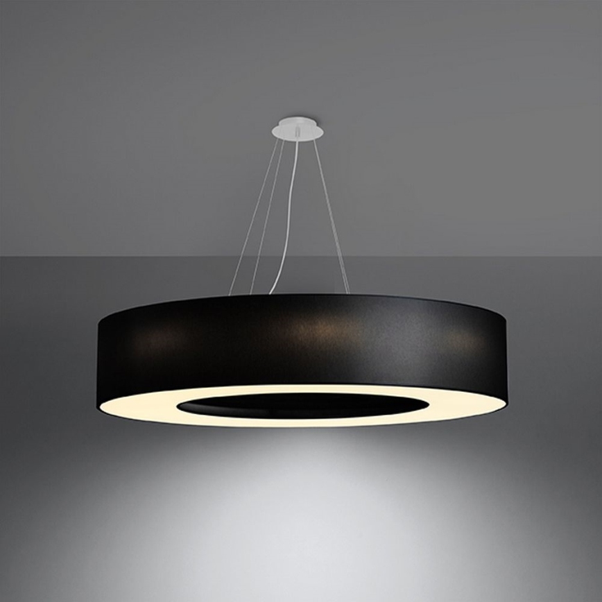 Висящ полилей SATURNO 8xE27/60W/230V ⌀ 90см черен