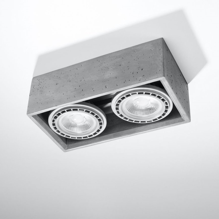 Плафон QUATRO AR111 2xGU10/40W/230V бетон